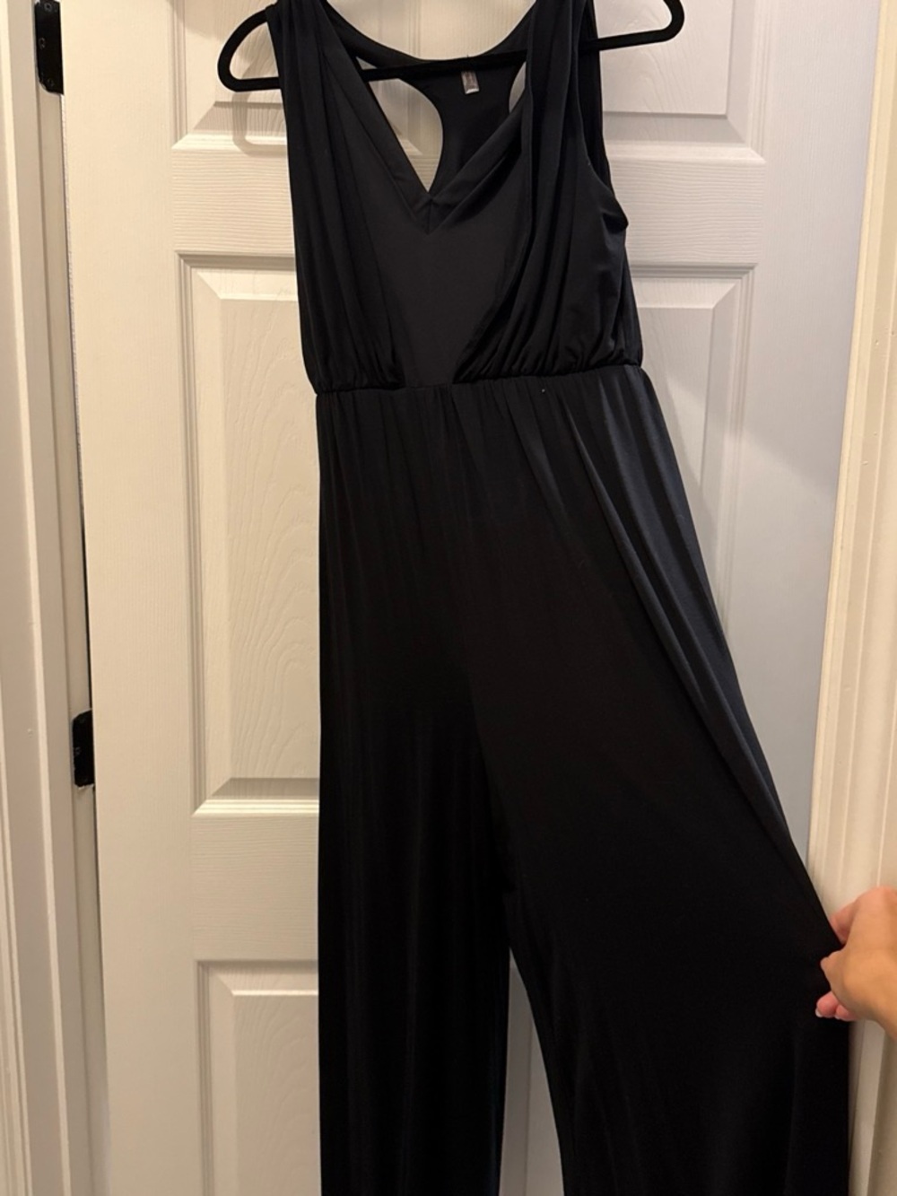 FP Movement by Free People Black V-Neck Wide-Leg Jumpsuit